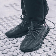 阿迪達(dá)斯（adidas）男女鞋 YEEZY 350 V2 Boost限量侃爺椰子運(yùn)動(dòng)鞋跑鞋F(xiàn)U9006 FU9006 黑天使 鞋帶反光 44