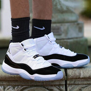 耐克（NIKE）男女鞋 11代 Air Jordan 11 AJ11 喬11男子女子籃球鞋 378037-378038-100 康扣白黑  35.5