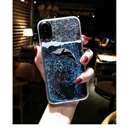 銀悅流沙鯨魚iphone xsmax手機殼i7p水晶閃光殼防摔XS個性創(chuàng)意蘋果8p潮牌Xr女款韓潮X 蘋果X S max黑色鯨魚流沙