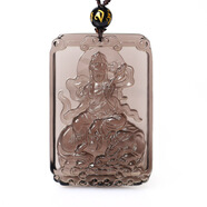 臻萊 黑曜石吊墜八大守護神 男士本命佛項鏈飾品掛墜 帶鑒定證書(shū) 屬龍蛇  冰種黑曜石吊墜全珠鏈