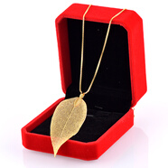 佩川 鍍金葉子項鏈女款鎖骨鏈 時(shí)尚飾品標本樹(shù)葉脈鍍金吊墜 金枝玉葉 金色葉子鍍金鏈