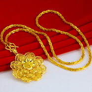 千影珠寶 金項鏈加長(cháng)款毛衣鏈大花朵墜子吊墜時(shí)尚素金女款結婚首飾鍍金仿真飾品春秋款冬天加長(cháng)送親人 長(cháng)款鏈子+吊墜 0.3 標簽價(jià)5898
