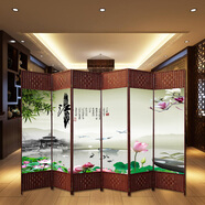 歐美人屏風(fēng)隔斷中式客廳入戶(hù)門(mén)玄關(guān)柜酒店辦公室風(fēng)水草編折屏 4扇起拍 單扇50*180雙面圖案I