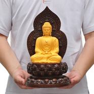 三寶佛阿彌陀佛釋迦摩尼藥師佛地藏王菩薩佛像擺件家用佛堂寺廟佛像供奉佛具用品 沙金84011 中 釋迦牟尼佛
