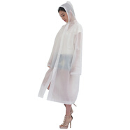 強迪戶(hù)外旅游加厚半透明雨衣韓國時(shí)尚雨披男女通用風(fēng)衣非一次性 SD-056(薄款) 白色 L