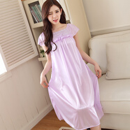 岱銘軒夏季女人冰絲睡裙女士家居服中裙子  803紫羅蘭睡裙 均碼（建議身高152-172CM）