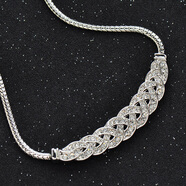 海雯妮項鏈飾品短款鎖骨鏈女頸鏈 時(shí)尚人造水鉆裝飾掛件配飾 圓舞曲 短款銀色(鏈長(cháng)34cm+8cm)