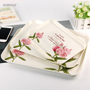 KORDCO 塑料密胺托盤(pán)長(cháng)方形家用水杯托盤(pán)印花歐式茶盤(pán)餃盤(pán)果盤(pán)蛋糕盤(pán)大 夾竹桃PN335