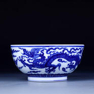 長(cháng)物居 景德鎮瓷器餐具手繪青花瓷面碗手工陶瓷湯碗7寸大碗拉面碗 龍鳳