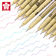 日本樱花针管笔漫画草图笔绘图笔描图勾线笔记号笔 红色01