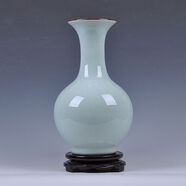 九藏尊品景德鎮(zhèn)陶瓷器仿古花瓶影青釉官窯裂紋客廳家居裝飾工藝品擺件 影釉冰片賞瓶（高30㎝寬19㎝）