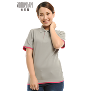 安美薇短袖撞色POLO衫夏半袖翻領(lǐng)T恤免燙吸濕透氣工作服空白廣告衫文化運動(dòng)衫班服工裝制服 灰/深玫紅T恤 XL/175