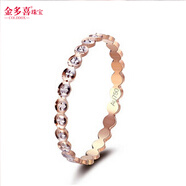 金多喜（COLDDOX）18K金戒指白色玫瑰金女戒彩金戒指滿天星尾戒女款 紅白雙色18K金 5號