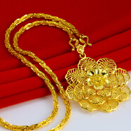 千影珠寶 金項鏈加長(cháng)款毛衣鏈大花朵墜子吊墜時(shí)尚素金女款結婚首飾鍍金仿真飾品春秋款冬天加長(cháng)送親人 長(cháng)款鏈子+吊墜 0.15 標簽價(jià)2988