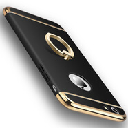 戴為 iphone6 6s手機(jī)殼手機(jī)套指環(huán)扣支架防摔磨砂電鍍保護(hù)套男女款適用于蘋果6 蘋果6s i6/6s 4.7英寸-黑色-送鋼化膜