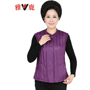 雅鹿女士保暖坎肩羽絨內膽馬甲馬夾無(wú)袖背心裝 紫色玫瑰花 4XL (185)