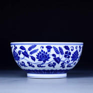 長(cháng)物居 景德鎮瓷器餐具手繪青花瓷面碗手工陶瓷湯碗7寸大碗拉面碗 蓮香