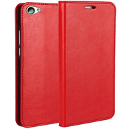 iCoverCase vivo x9手機殼x9plus保護套防摔翻蓋皮套男女款 X9紅色5.5英寸+鋼化膜+透明殼