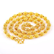 佩川 歐幣鍍金沙同心鎖情侶項鏈 越南沙金項鏈鍍金色時(shí)尚百搭男女款項鏈