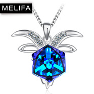 美立方銀飾12星座925銀項鏈女 射手座 生日禮物送女友 人造水晶吊墜日韓版 摩羯座12.22-1.20