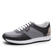 凱撒大帝 CAESAR 男士簡(jiǎn)約百搭牛皮織物拼接休閑鞋 灰色 40碼