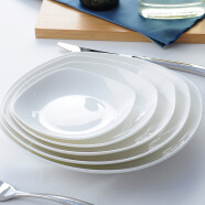 瓷秀源 纯白骨瓷盘子陶瓷碟子菜盘饭盘牛排盘西餐盘简约瓷器可定制 4.5英寸方汤2个 直径 11.8cm