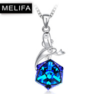 美立方銀飾12星座925銀項鏈女 射手座 生日禮物送女友 人造水晶吊墜日韓版 雙魚(yú)座2.19-3.20