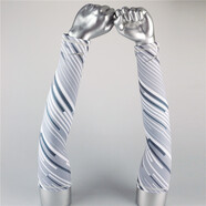 耐克（NIKE）護(hù)臂護(hù)肘籃球加長(zhǎng)護(hù)具科比防曬護(hù)手臂能量條男女耐克護(hù)臂臂套 灰條紋兩只裝NRS23129 L身高大于180cm