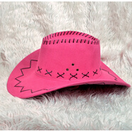 帝行（DIXING）新款多色西部牛仔帽 夏季時(shí)尚大檐遮陽(yáng)情侶沙灘 表演舞臺道具 紅色 玫 M(56-58cm)