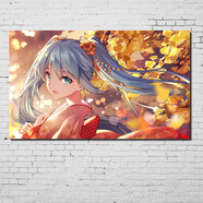 居夢(mèng)塢 vocaloid動(dòng)漫海報(bào)周邊初音未來(lái)Miku海報(bào)宿舍裝飾海報(bào)墻貼畫米庫(kù)蔥娘公主殿下 NB15240 50*30cm