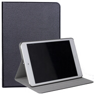欽靈 蘋果2018新款ipad保護套9.7英寸2017平板A1822皮套air2/ipad56殼超薄 （蠶絲紋）黑色+鋼化膜