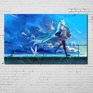 居夢(mèng)塢 vocaloid動(dòng)漫海報(bào)周邊初音未來(lái)Miku海報(bào)宿舍裝飾海報(bào)墻貼畫米庫(kù)蔥娘公主殿下 NB15231 50*30cm