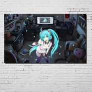 居夢(mèng)塢 vocaloid動(dòng)漫海報(bào)周邊初音未來(lái)Miku海報(bào)宿舍裝飾海報(bào)墻貼畫米庫(kù)蔥娘公主殿下 NB15232 50*30cm