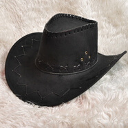 帝行（DIXING）新款多色西部牛仔帽 夏季時(shí)尚大檐遮陽(yáng)情侶沙灘 表演舞臺道具 黑色 M(56-58cm)