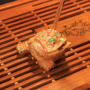 福和豐茶寵金蟬茶道配件變色茶寵樹(shù)脂茶寵黃金大蟾可玩可養三足坐錢(qián)金蟾 款式一：變色金蟾