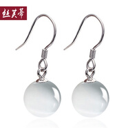 絲芙蒂 925銀飾耳釘耳墜女款 貓眼石耳環(huán)耳鉤日韓氣質(zhì)韓版長(zhǎng)款百搭個(gè)性銀耳飾品 (貓眼石耳環(huán))8mm/重約1.7克/對(duì)