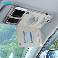 尼克萊斯汽車(chē)cd夾遮陽(yáng)板套多功能卡片夾收納袋包車(chē)內光碟片夾CD包車(chē)載用品 遮陽(yáng)板CD夾(溫馨米）]不帶LOGO 本田雅閣歌詩(shī)圖CRV思域飛度繽智