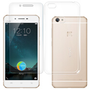 拓蒙 vivo x6鋼化膜X6D/A/SA手機保護貼膜5.2英寸高清防爆抗藍光屏幕玻璃保護硬膜 半屏精雕版鋼化膜+全包透明殼*1套裝