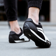 李寧男鞋運動(dòng)鞋夏季休閑鞋男鞋子跑步鞋復古賽車(chē)鞋旅游鞋 黑/米白 42 (內長(cháng)265)