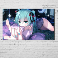 居夢(mèng)塢 vocaloid動(dòng)漫海報(bào)周邊初音未來(lái)Miku海報(bào)宿舍裝飾海報(bào)墻貼畫米庫(kù)蔥娘公主殿下 NB15229 50*30cm