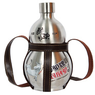 蒙白八爺醉驢白酒1500ml不銹鋼葫蘆52度高度清香型高粱原漿酒