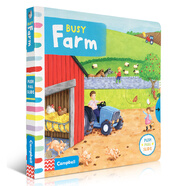 英文原版進(jìn)口繪本Busy Farm 兒童玩具機(jī)關(guān)啟蒙書圖畫 紙板書