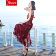 西子美麗心情夏季女裝修身高腰雪紡半身裙波西米亞長(cháng)裙海邊度假沙灘裙 圖片色XZ18D575半身裙 M