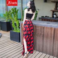 西子美麗心情西子美麗心情夏季新款女裝波西米亞高腰闊腿褲度假風(fēng)沙灘長褲 松緊腰XZ18D289 27