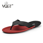 VQGT春季新款沙灘人字拖男軟底防滑涼拖薄底韓版男士拖鞋夾腳男拖 黑色  標準碼數 41
