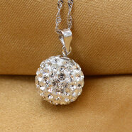 陳銀匠銀飾s925銀吊墜 滿(mǎn)鋯吊墜 圓球吊墜 銀吊墜 毛衣鏈吊墜 大小直徑25mm【單吊墜不配鏈】