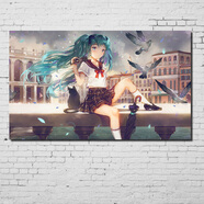 居夢(mèng)塢 vocaloid動(dòng)漫海報(bào)周邊初音未來(lái)Miku海報(bào)宿舍裝飾海報(bào)墻貼畫米庫(kù)蔥娘公主殿下 NB15234 50*30cm