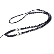 添祥 天然吊墜掛繩 天然珠鏈掛繩 項鏈繩 男女士珠鏈  款式十一  黑瑪瑙配翡翠