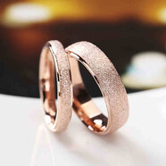 箴諾 鈦鋼鍍玫瑰金對戒繁星磨砂情侶戒指潮人男女尾戒關(guān)節指環(huán) 面寬2mm單個(gè) 美號05-內直徑約15.8mm