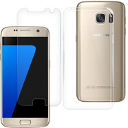 拓蒙 三星S7/G9300/SM-G9308/Galaxy S7透明殼防摔防滑手機硅膠套軟殼 全包防摔透明殼+鋼化膜【非全屏】*1套裝